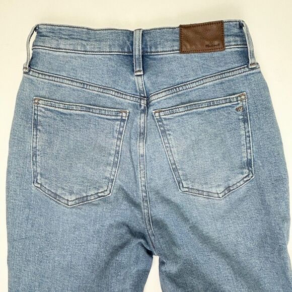 Madewell The Perfect Vintage Jeans Medium Blue Denim Raw Hem High Rise Cotton 25 - Picture 5 of 16